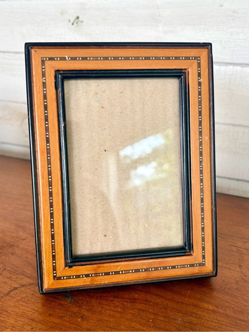 Wooden Inlay Picture Frame – Black and Natural Wood